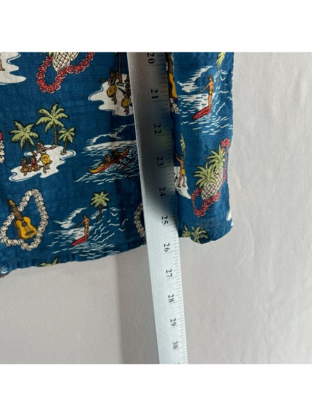 VatPave Hawaiian Print Shirt Men S Cotton Viscose Short Sleeve Casual Aloha Blue - Picture 4 of 13